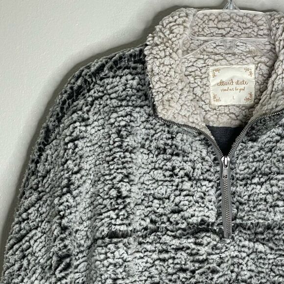 Altar’d State Quarter Zip Sherpa Fleece Pullover Size Large - Picture 3 of 16